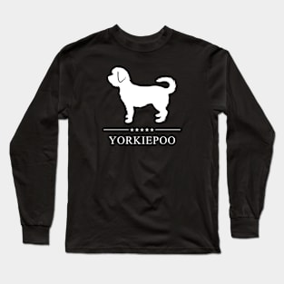 Yorkiepoo White Silhouette Long Sleeve T-Shirt